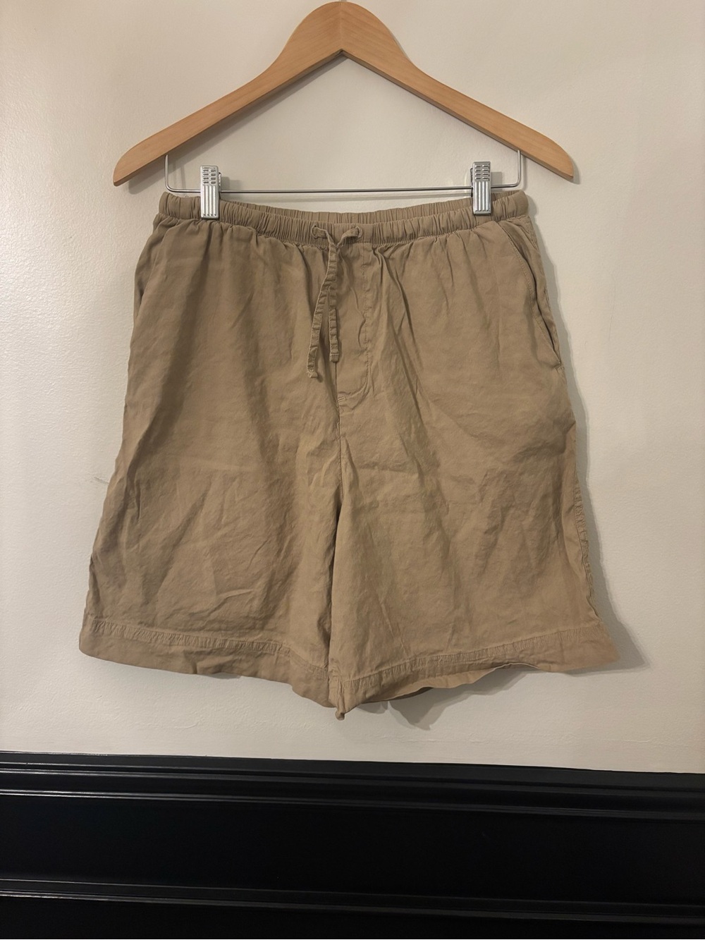 Athleta Women’s Drawstring Linen-Blend Shorts - Khaki - XS